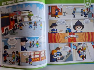 2 libros. PLAYMOBIL PROFESIONES: BOMBEROS POLICÍAS