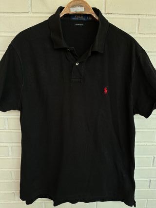 RALPH LAUREN CUSTOM SLIM polo negro talla L