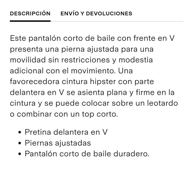 PANTALÓN CORTO DE DANZA / DEPORTE BLOCH