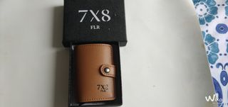 Porta tessere unisex marrone e nero