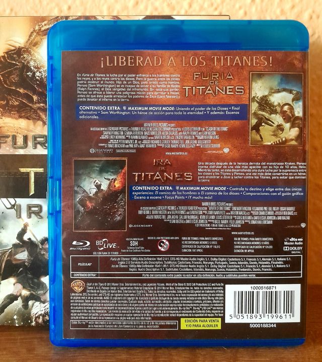 Ira de titanes Furia de titanes blu ray