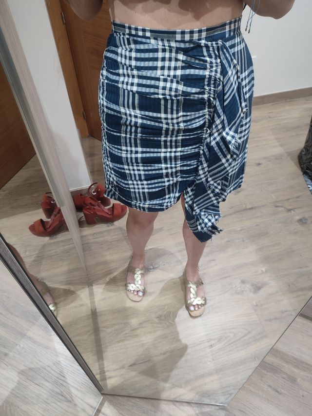 Falda zara cuadros