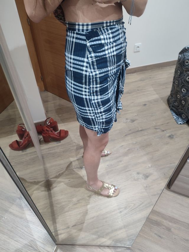 Falda zara cuadros