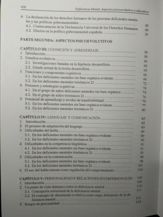 Deficiencia mental, psicología y educaci