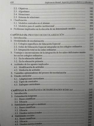 Deficiencia mental, psicología y educaci