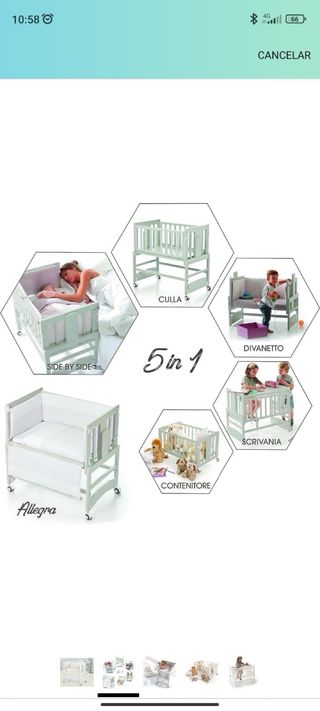 Mini cuna madera colecho