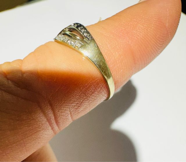 Anillo oro blanco bague diamantes negros