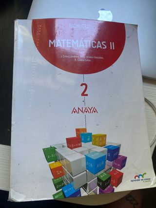 Libro Anaya Matemáticas 2º bachillerato