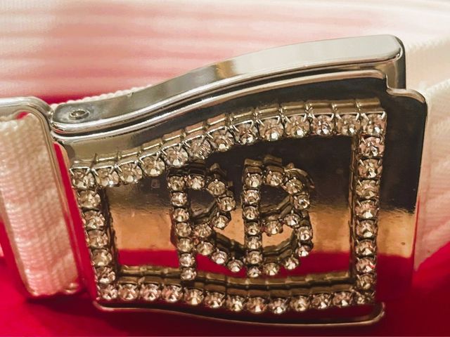 Cintura ROCCO BAROCCO bianca con fibbia gioiello