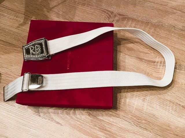 Cintura ROCCO BAROCCO bianca con fibbia gioiello