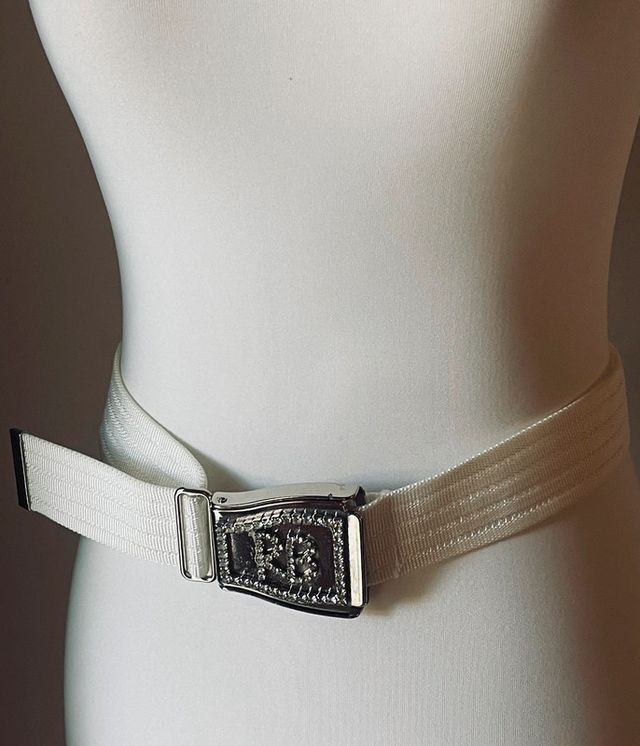 Cintura ROCCO BAROCCO bianca con fibbia gioiello