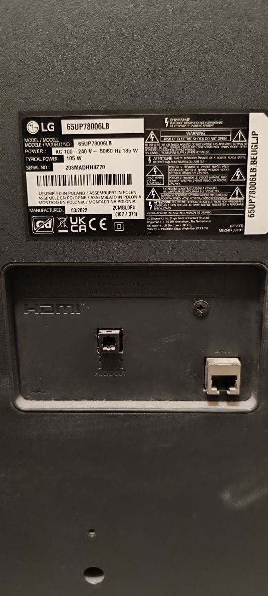 TV LG 65 pulgadas 4k Smart