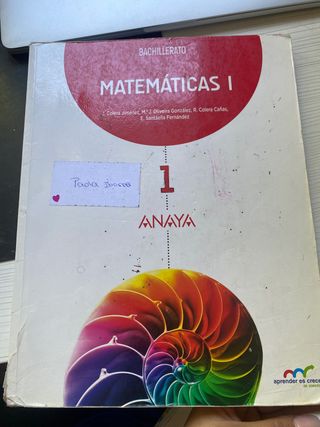Libro Matematicas 1º bachillerato