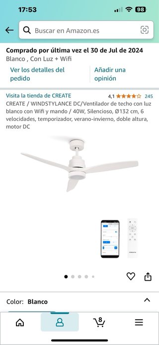 Ventilador techo