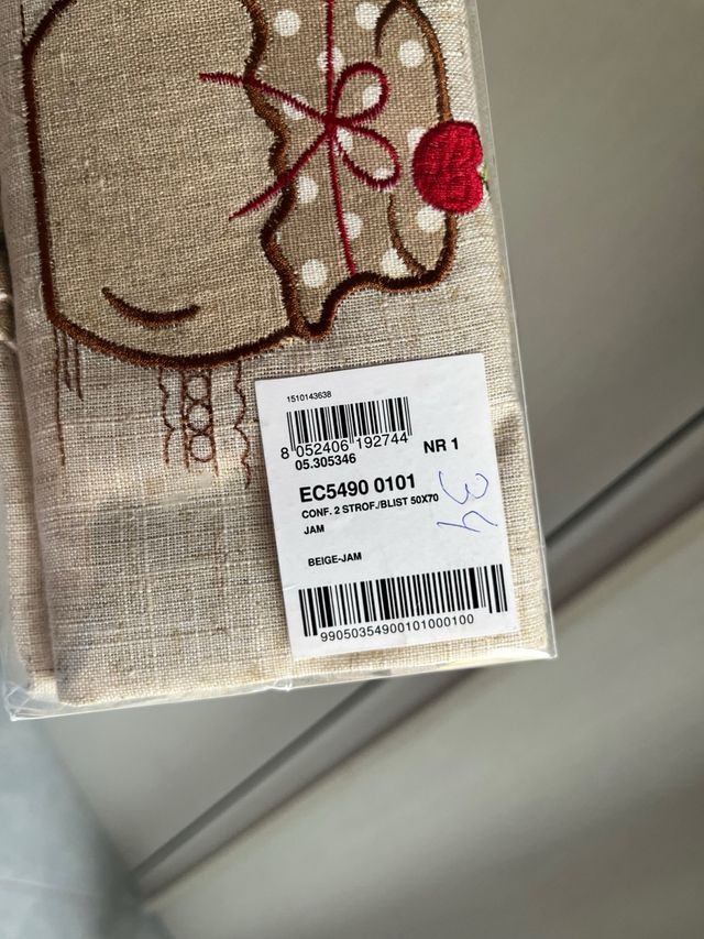 Set 2 strofinacci in tela di lino