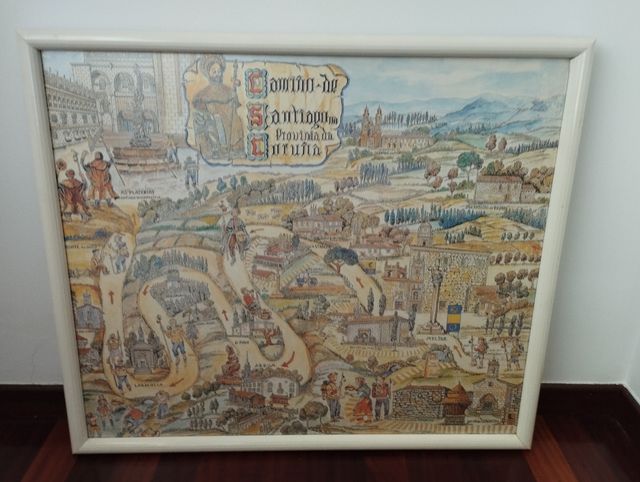 5 Cuadros laminas Camino de Santiago