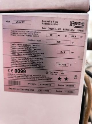 Calefacción y agua Sanitaria Roca- Baxi Laia GTI
