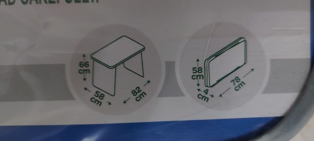 Mesa plegable azul 80 x 60 jardín, camping...