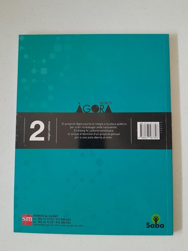 Libro Religió Catòlica, 2ESO. Editorial SM.