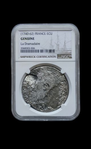Moneda Plata 1 Ecu Naufragio 1762 NGC
