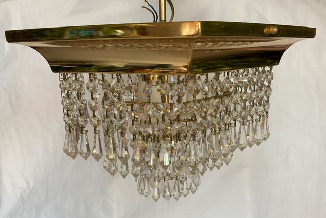 Lampara de techo antigua lagrimas cristal vintage