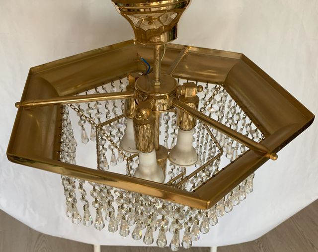 Lampara de techo antigua lagrimas cristal vintage