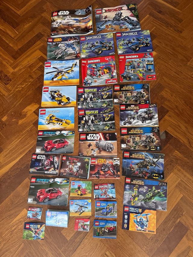 Cubo de piezas Lego. Instrucciones de todas.