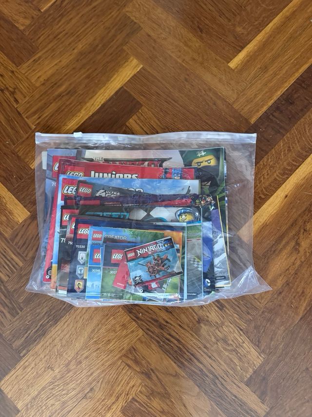 Cubo de piezas Lego. Instrucciones de todas.