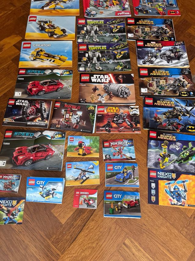 Cubo de piezas Lego. Instrucciones de todas.