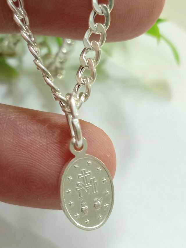 Pulsera Virgen Milagrosa De Plata De Ley 925