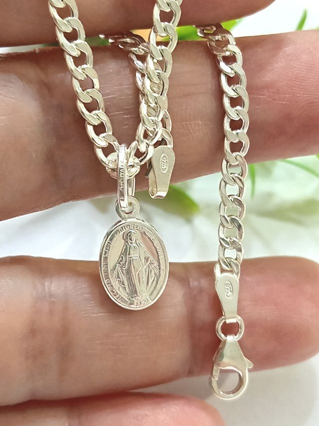 Pulsera Virgen Milagrosa De Plata De Ley 925
