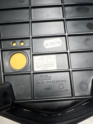 Asiento pasajero KTM super duke