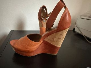 Sandali VIC n. 36 in Pelle con Zeppa in Sughero