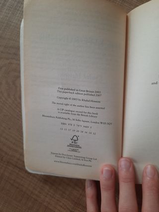 The kite runner. Libro en ingles