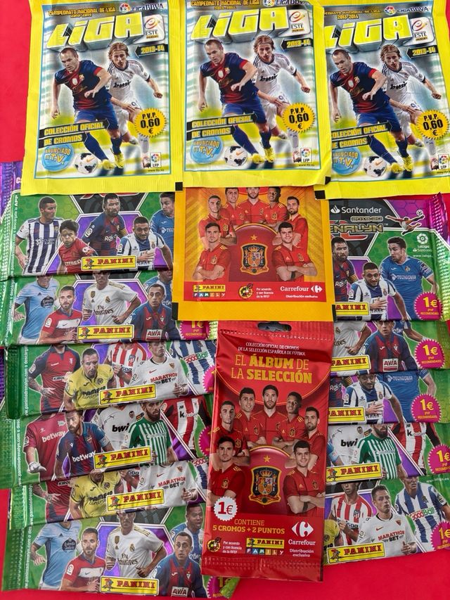 Lote de sobres liga 13 14 y eurocopa precintados