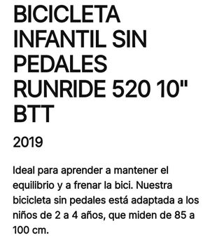 Bicicleta sin pedales