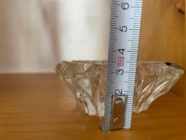 Cenicerito de cristal tallado con plata 