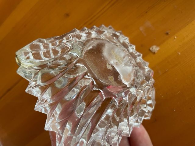 Cenicerito de cristal tallado con plata 