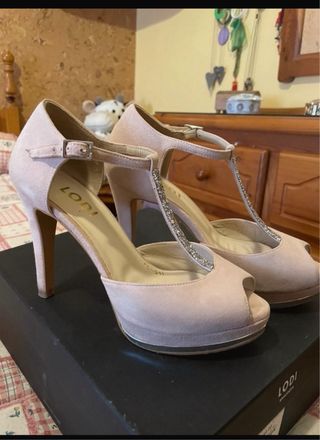 Zapatos novia rosa palo