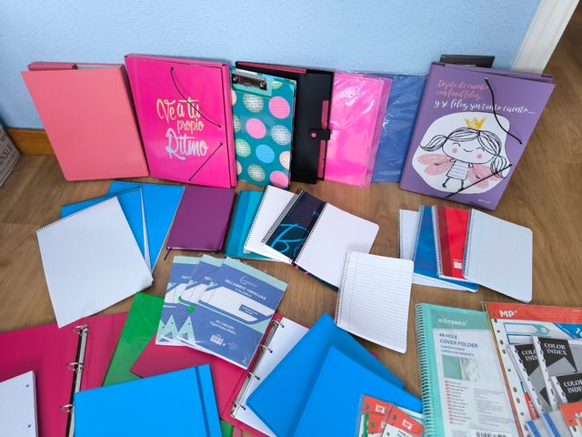 Lote carpetas. Cuadernos. Blocks.Colegio