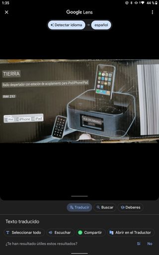 Radio reloj con base para iPod, iPhone..