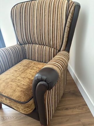 Sillon vintage rayas piel