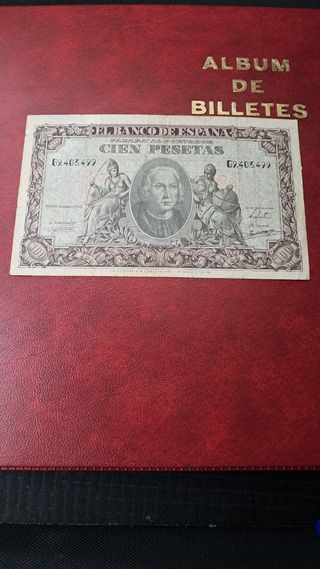 Billete 100 pesetas 1940 serie G.