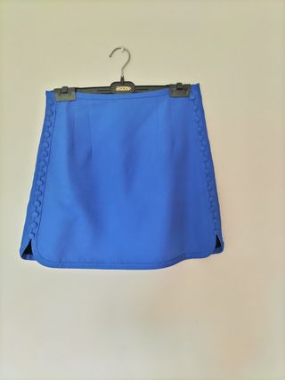 Mini falda azul Zara