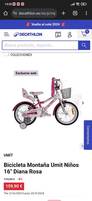  Bicicleta Umit Diana 16´´ niña