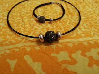 Conjunto joya collar y pulsera Swarovski plata