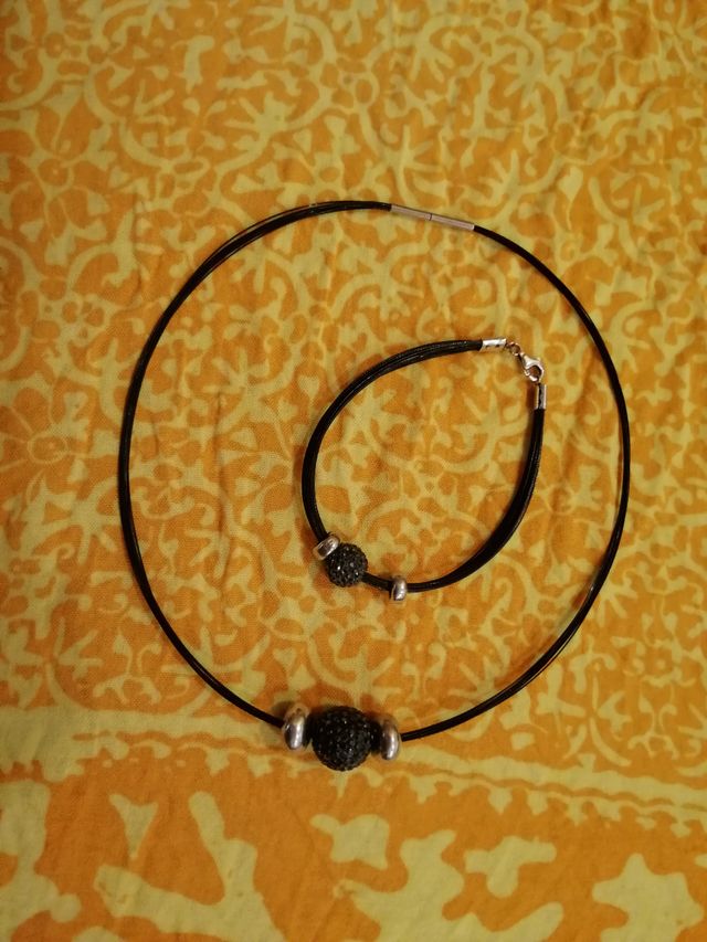 Conjunto joya collar y pulsera Swarovski plata