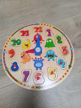 Reloj madera niños