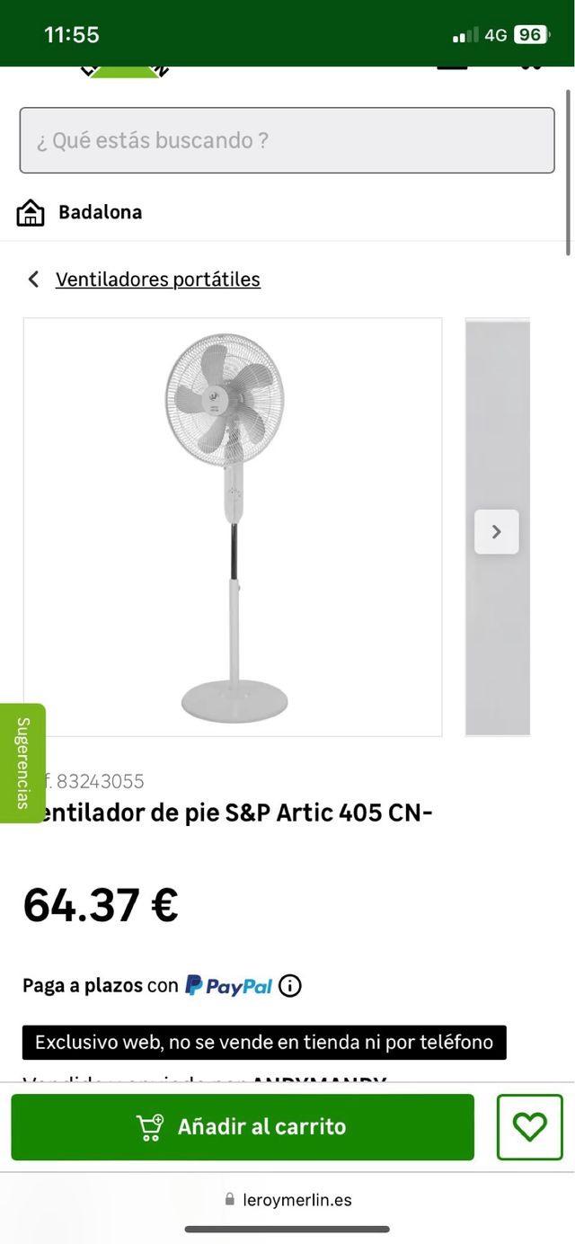 Ventilador de pie S&P Artic