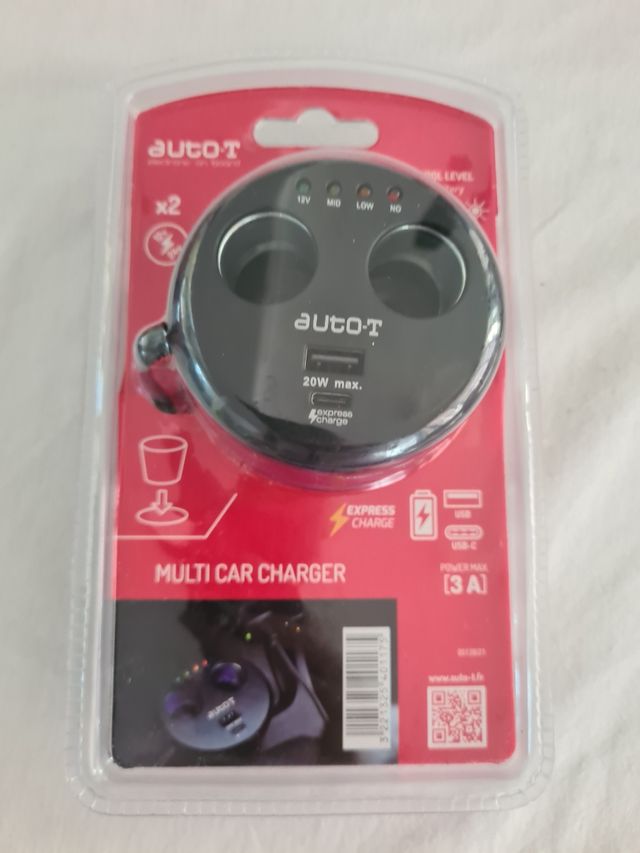 Accendisigari doppio+caricatore USB